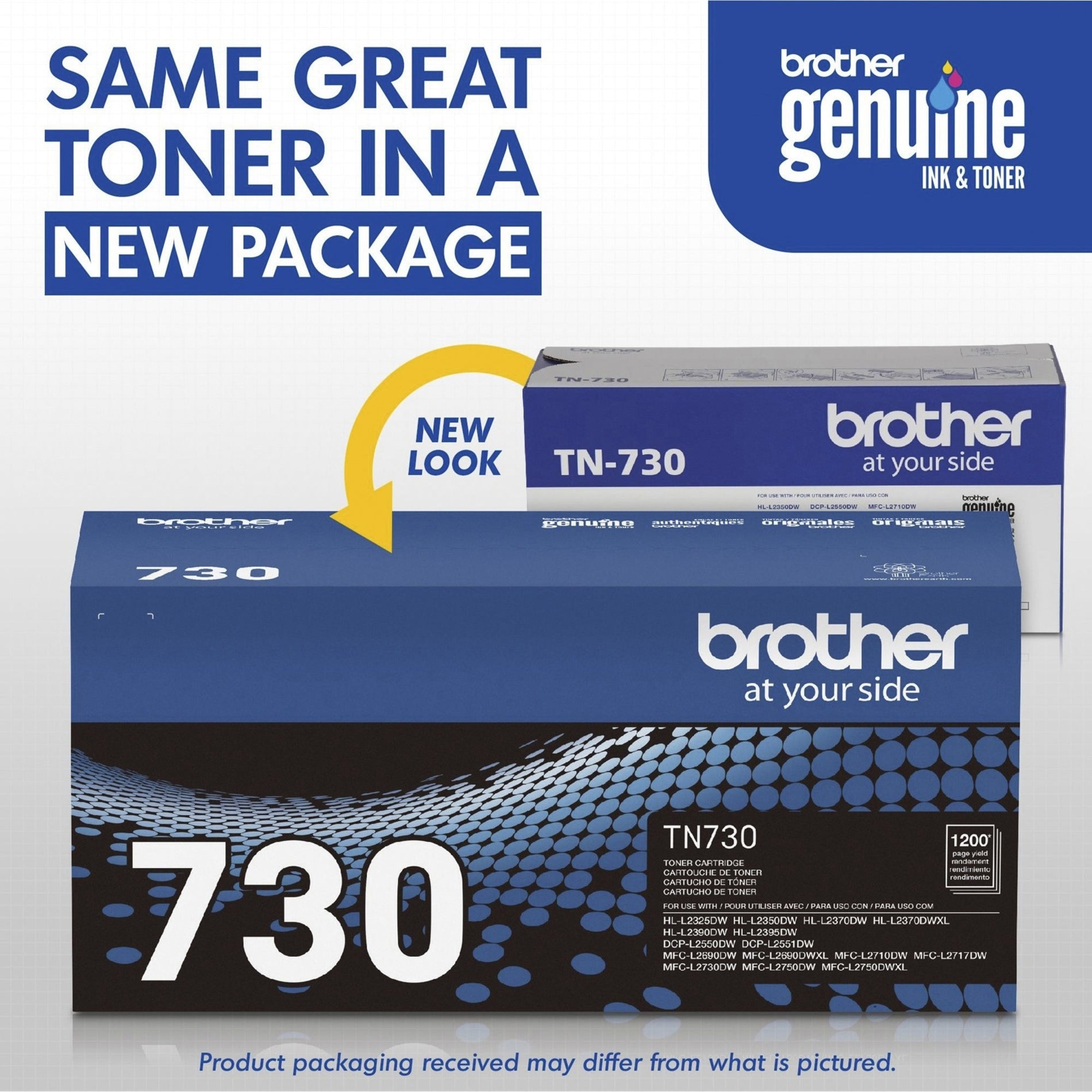 Brother TN-730 Toner Cartridge, 1200 Page Yield, Black