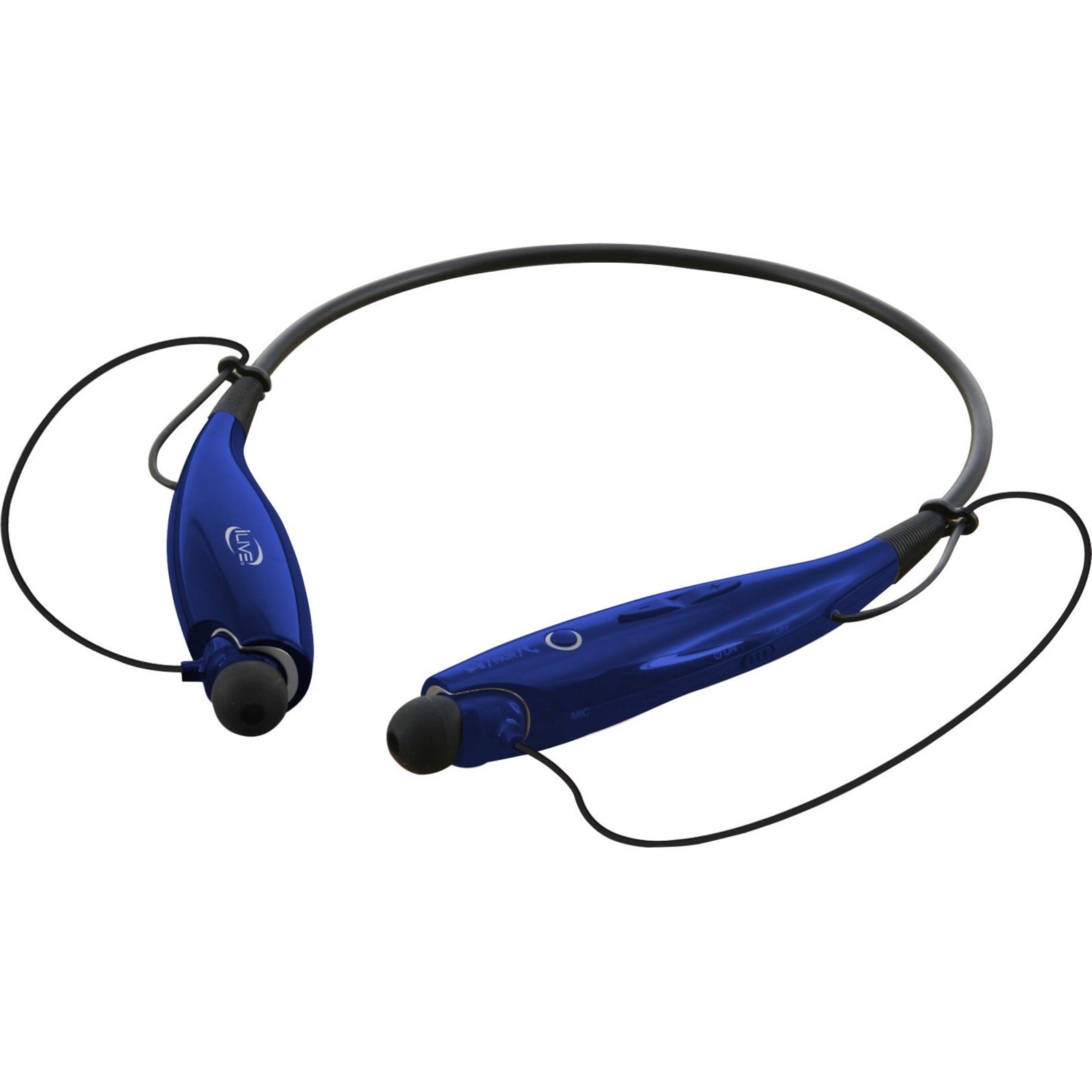 iLive IAEB25BU Wireless Stereo Headset, Behind-the-neck Earbud, Blue, 90 Day Warranty