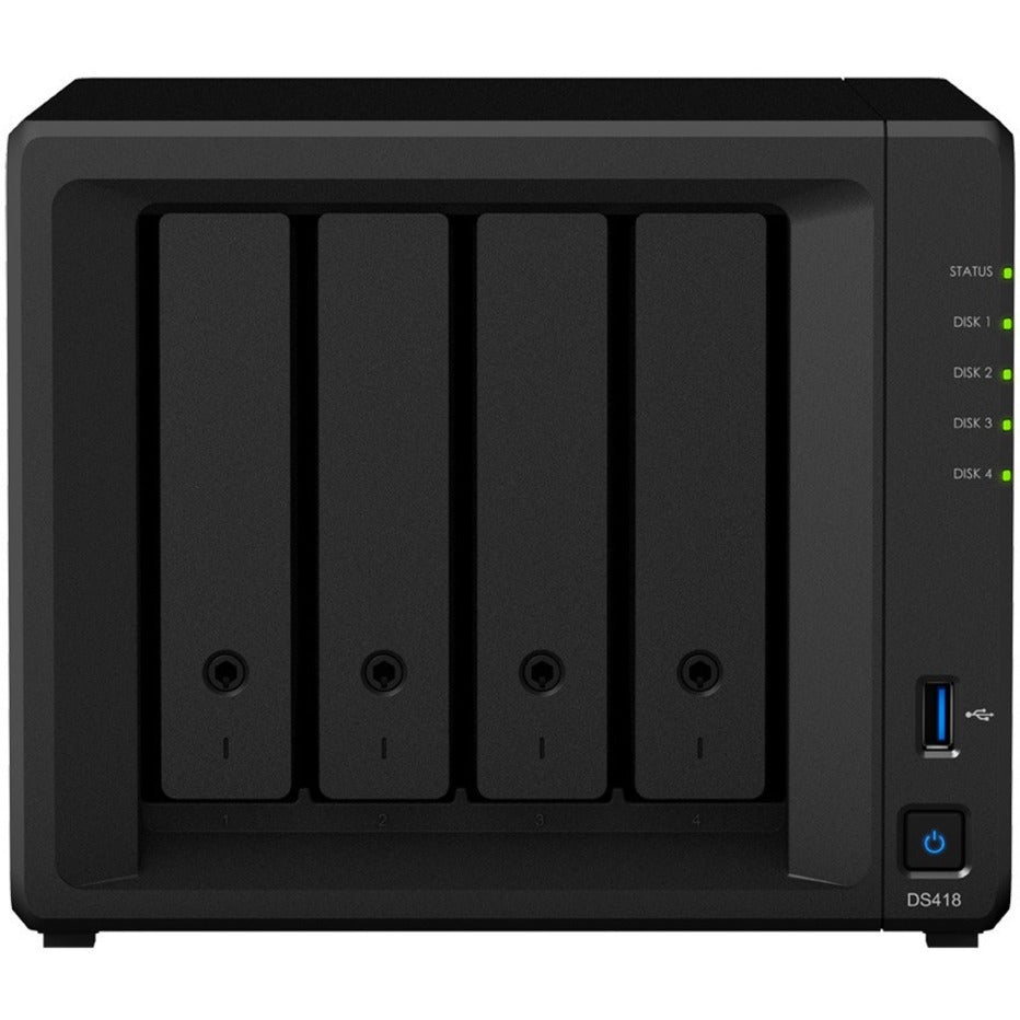 Synology DS418 Powerful 4-bay NAS for Home and Office Users, 40TB Capacity Supported