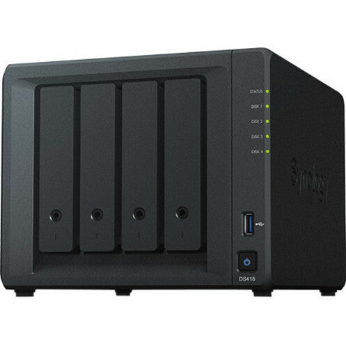 Synology DS418 Powerful 4-bay NAS for Home and Office Users, 40TB Capacity Supported