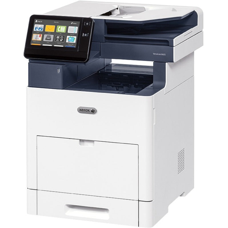 Xerox B605/SM VersaLink B605 Multifunction Printer Metered, Monochrome, 58 ppm, 1200 x 1200 dpi, 7 Touchscreen, Gigabit Ethernet, USB, Energy Star