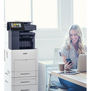 Xerox B605/SM VersaLink B605 Multifunction Printer Metered, Monochrome, 58 ppm, 1200 x 1200 dpi, 7" Touchscreen, Gigabit Ethernet, USB, Energy Star