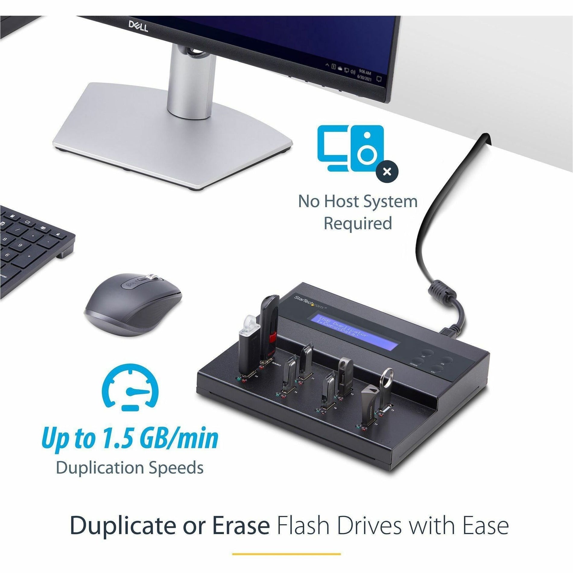 StarTech.com USBDUPE17 1:7 Standalone USB Duplicator and Eraser - Flash Drive Duplicator, USB Copier, USB Thumb Drive Duplicator