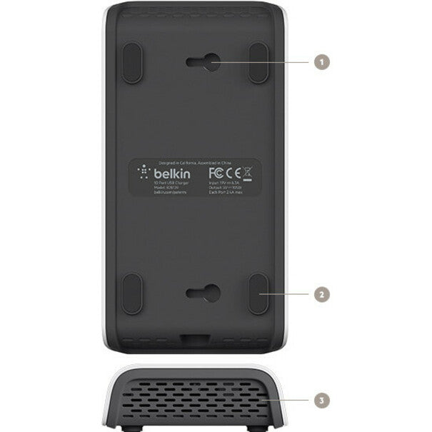 Belkin B2B139 RockStar 10-Port USB Charging Station, 120W Power Supply, 1 Year Warranty