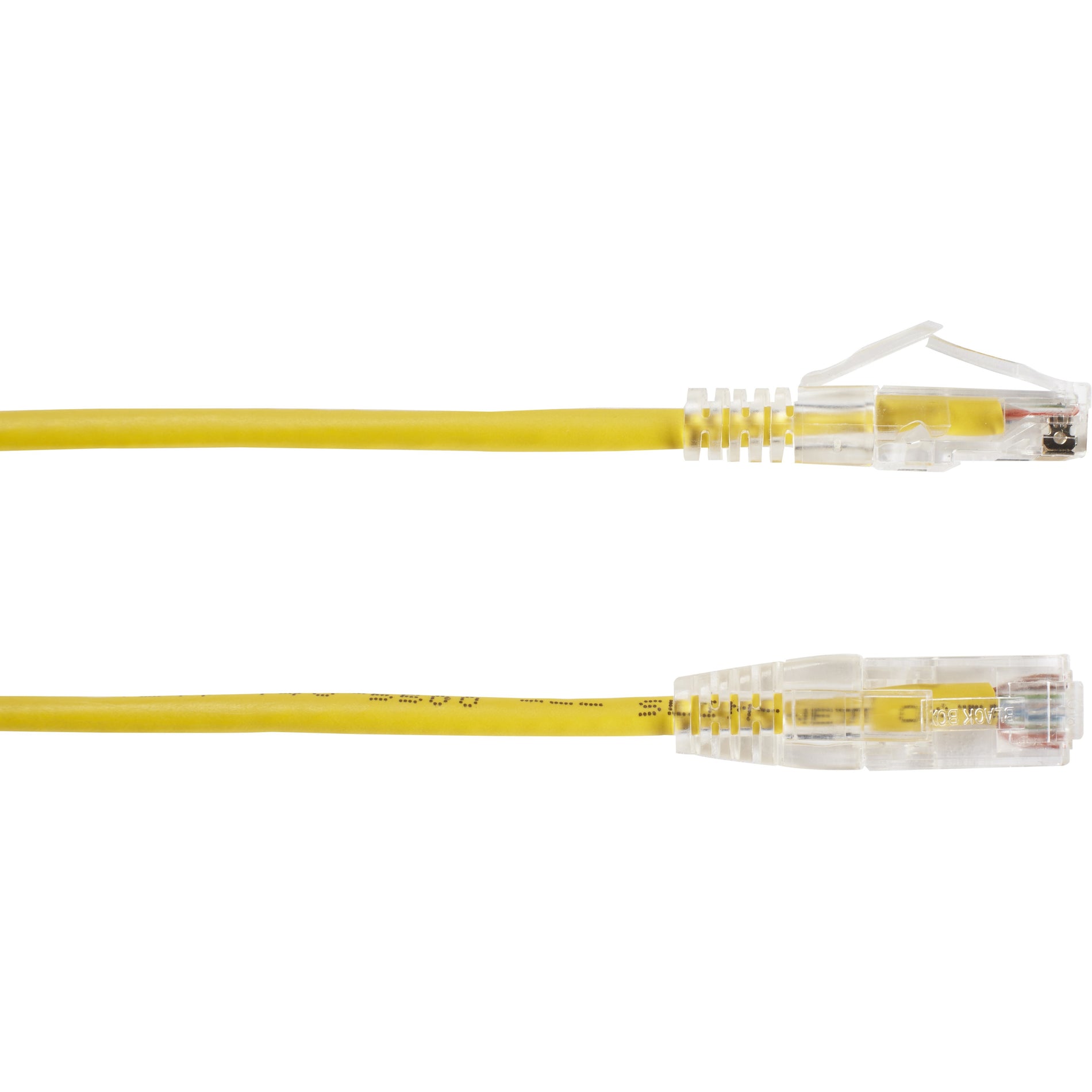 Black Box C6APC28-YL-02 Slim-Net Cat.6a UTP Patch Network Cable, 2 ft, Snagless Boot, 10 Gbit/s Data Transfer Rate, Yellow