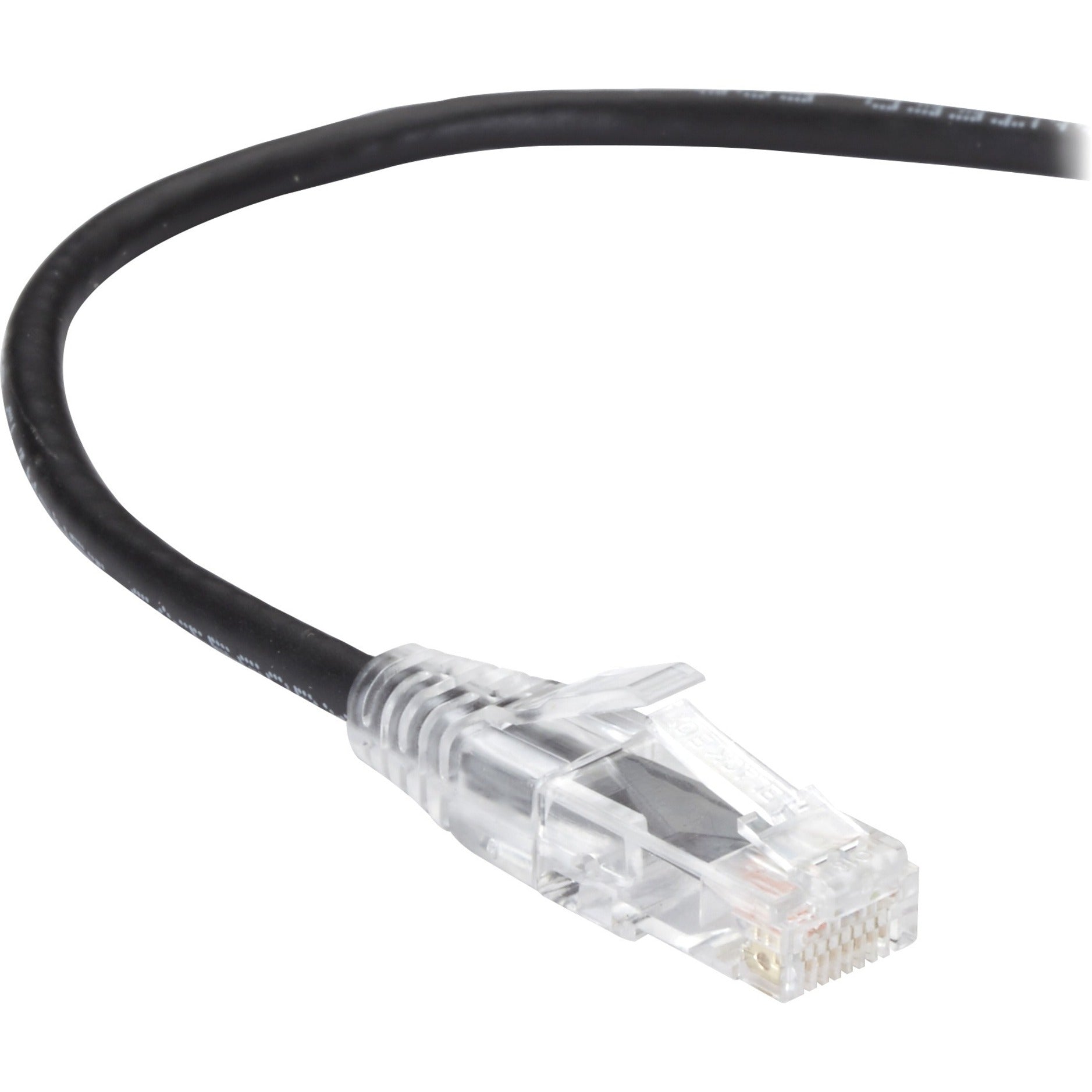 Black Box C6PC28-BK-02 Slim-Net Cat.6 UTP Patch Network Cable, 2 ft, 10 Gbit/s, Snagless Boot