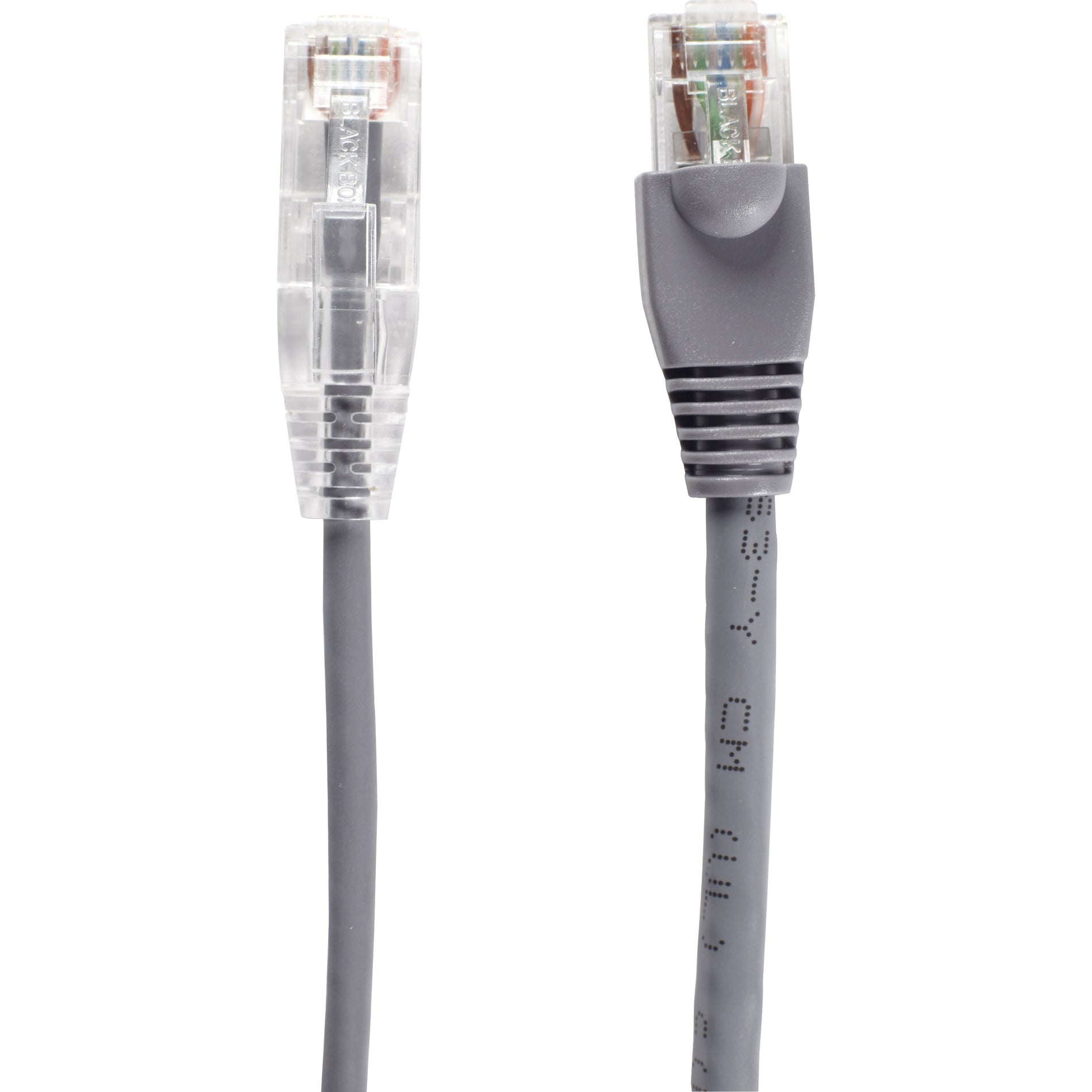 Black Box C6PC28-GY-20 Slim-Net Cat.6 UTP Patch Network Cable, 20 ft, Gold Plated Connectors, Snagless Boot