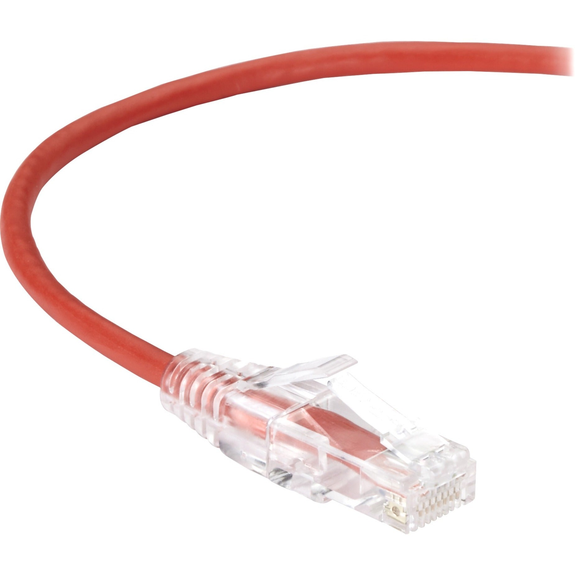 Black Box C6PC28-RD-10 Slim-Net Cat.6 UTP Patch Network Cable, 10 ft, Red, Lifetime Warranty