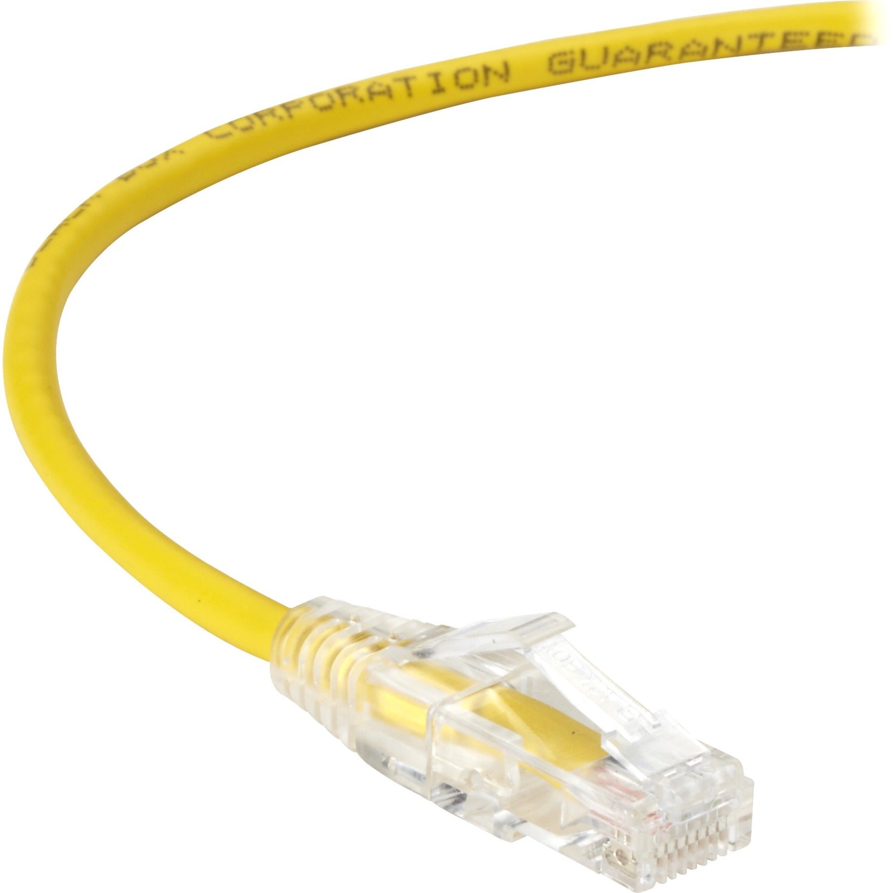 Black Box C6PC28-YL-02 Slim-Net Cat.6 UTP Patch Network Cable, 2 ft, Snagless Boot, 10 Gbit/s Data Transfer Rate, Yellow