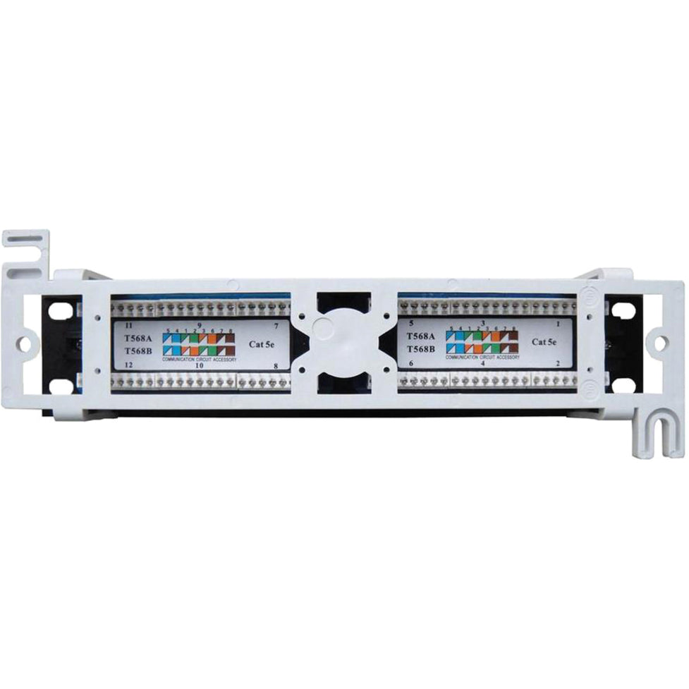4XEM 4XWMC5EPP12 12 Port CAT5E Wall Mount Patch Panel, Easy Network Cable Management
