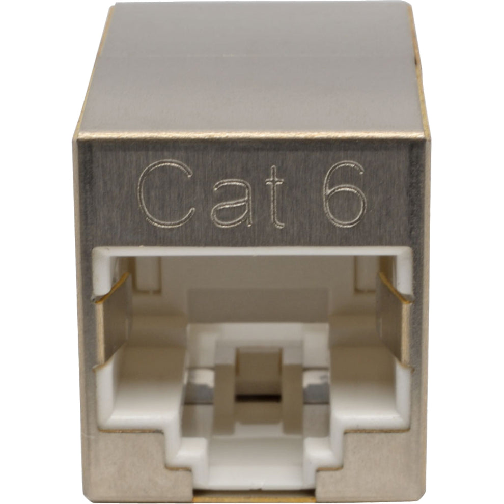 Tripp Lite N234-001-SH Cat6 Straight-Through Modular Shielded Compact In-Line Coupler (RJ45 F/F), TAA, Corrosion Resistance, Scratch Resistant, EMI Protection