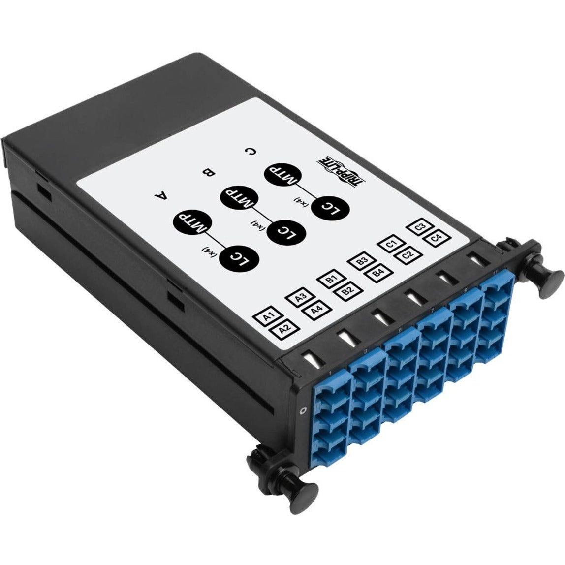 Tripp Lite N482-3M8L12S Network Patch Panel, 9/125 Singlemode Fiber Optic 40/100 Gb to 10 Gb Breakout Cassette