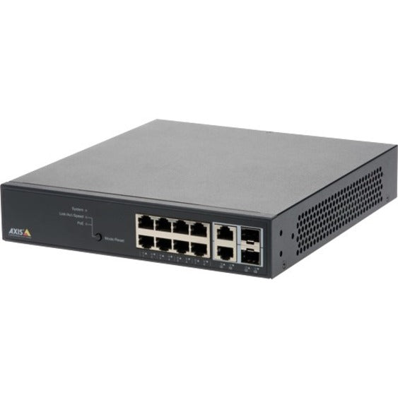 AXIS 01191-004 T8508 PoE+ Network Switch, 8 Gigabit Ethernet Ports, 2 SFP Uplink Ports, 130W PoE Budget