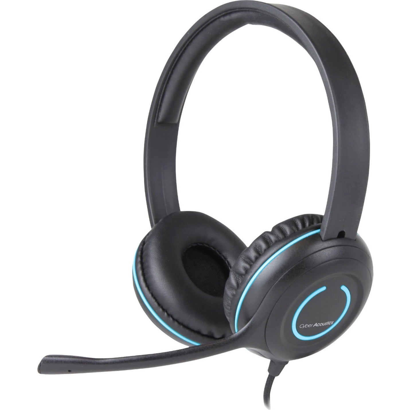 Cyber Acoustics AC5002 Stereo Headset w/ Single Plug - Over-the-head, Noise Cancelling, Uni-directional Microphone