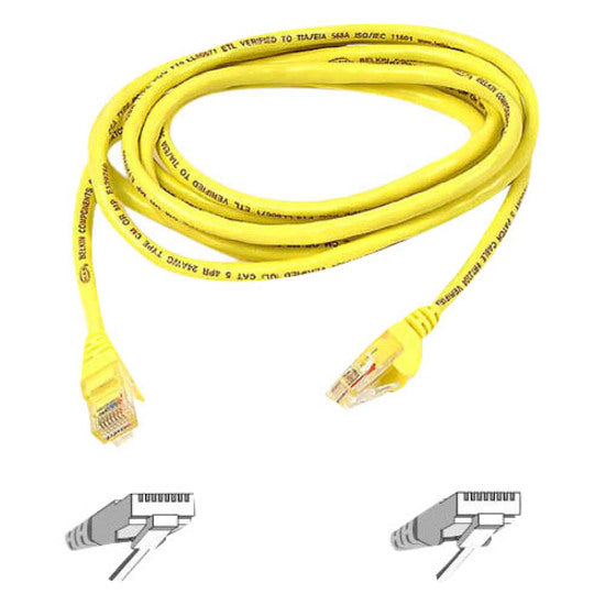 Belkin A3L791-15-YLW Cat5e Cable, 15 ft, Copper Conductor, Yellow