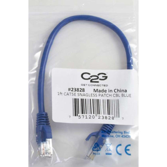 C2G 20037 50ft Cat5e Unshielded Ethernet Cable, Blue, Lifetime Warranty