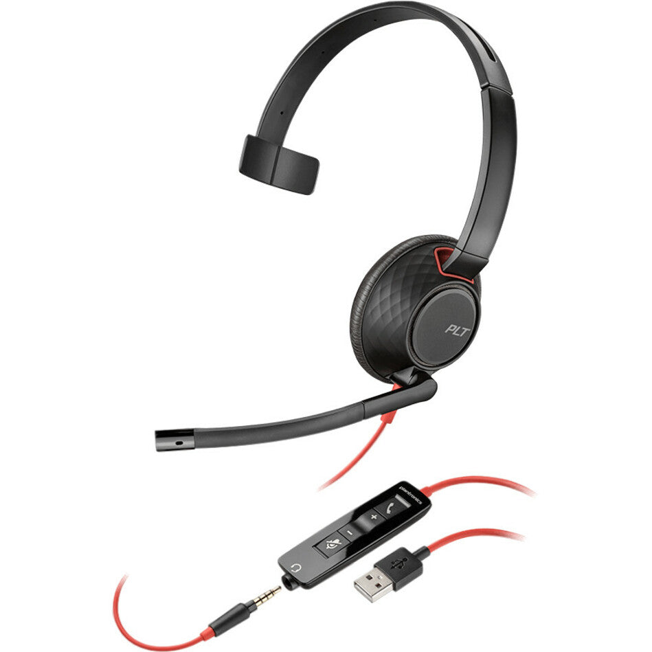 Plantronics 207586-01 Blackwire 5200 Series USB Headset, Binaural Over-the-head Stereo Headset
