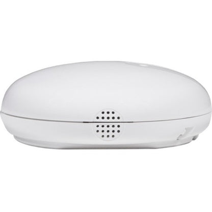 Side view of 2GIG FireFighter showing acoustic detection grille pattern on white oval-shaped housing-alternate-image1