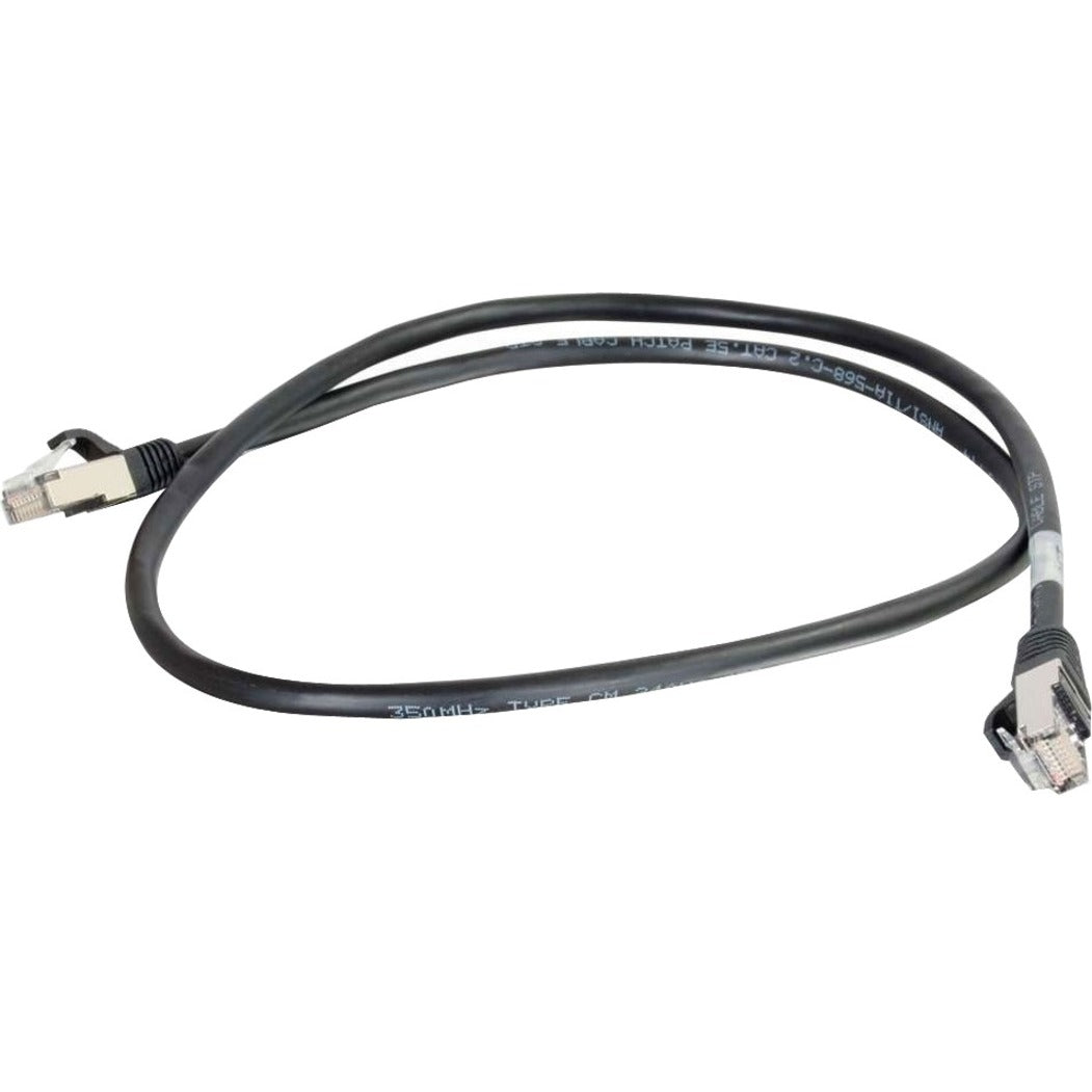 C2G 28690 3 ft Cat5e Molded Shielded Network Patch Cable - Black, Lifetime Warranty