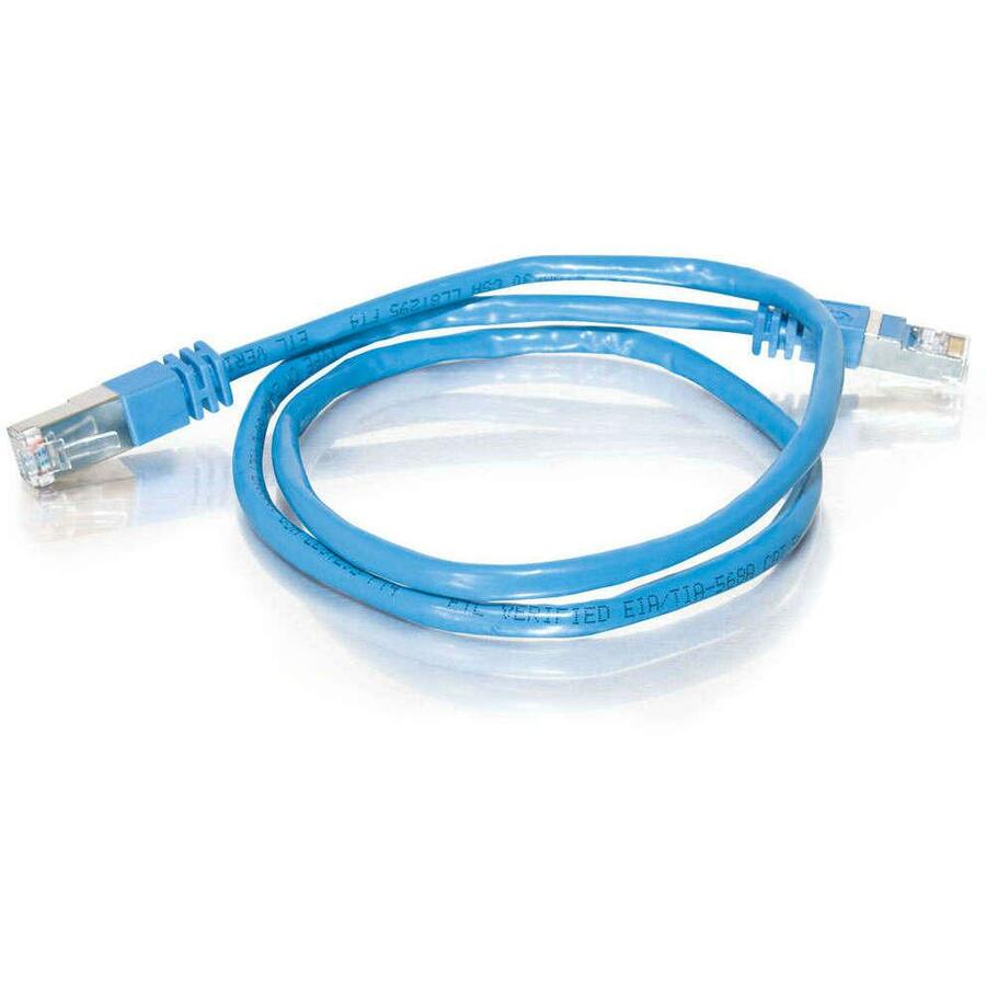 C2G 28701 75 ft Cat5e Molded Shielded Network Patch Cable - Blue, Lifetime Warranty, UL Certified