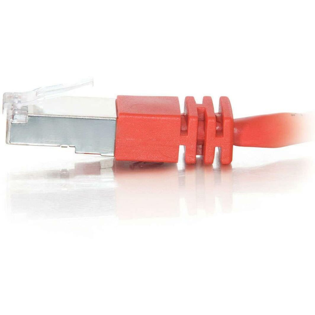 C2G 27257 10ft Cat5e Molded Shielded Network Patch Cable, Red