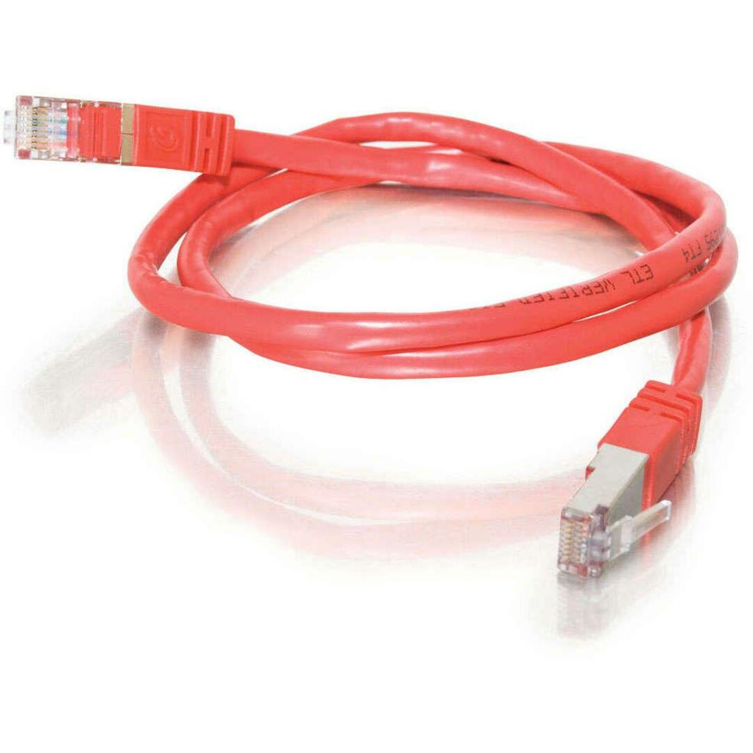 C2G 27247 5ft Cat5e Molded Shielded Network Patch Cable, Red