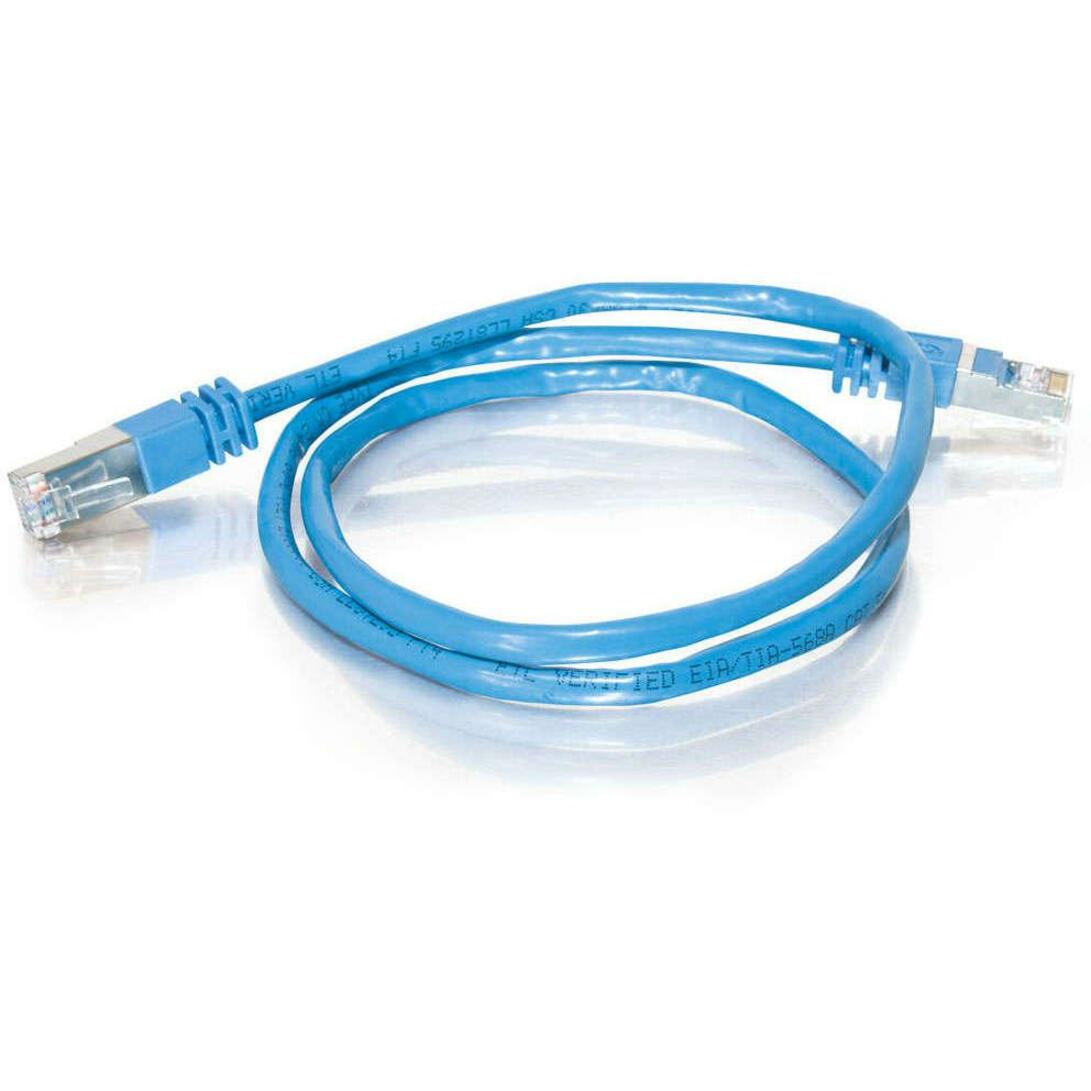 C2G 27271 50ft Cat5e Shielded Ethernet Cable, Snagless, Blue
