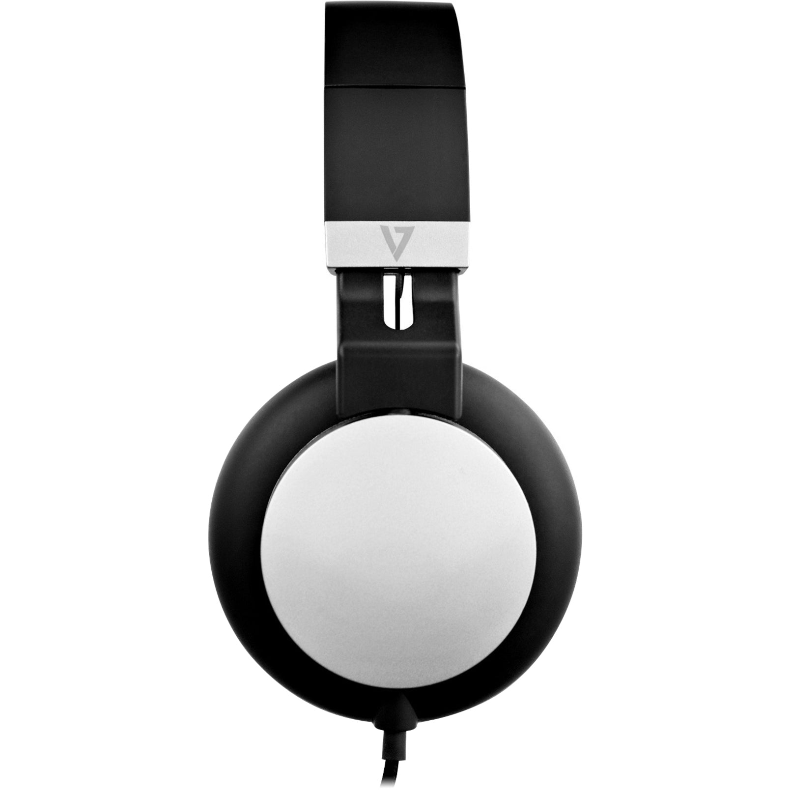 V7 HA601-3NP Lightweight On-Ear Headphones, Black/Silver, Noise Canceling, 2 Year Warranty