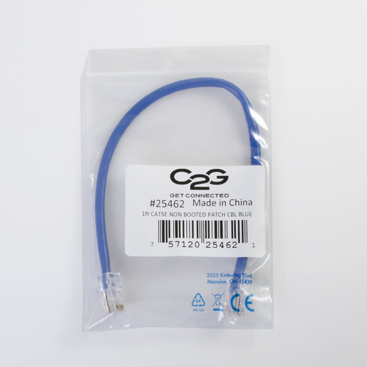 C2G 1ft CAT 5E 350Mhz ASSEMBLED PATCH CABLE BLUE (25462)