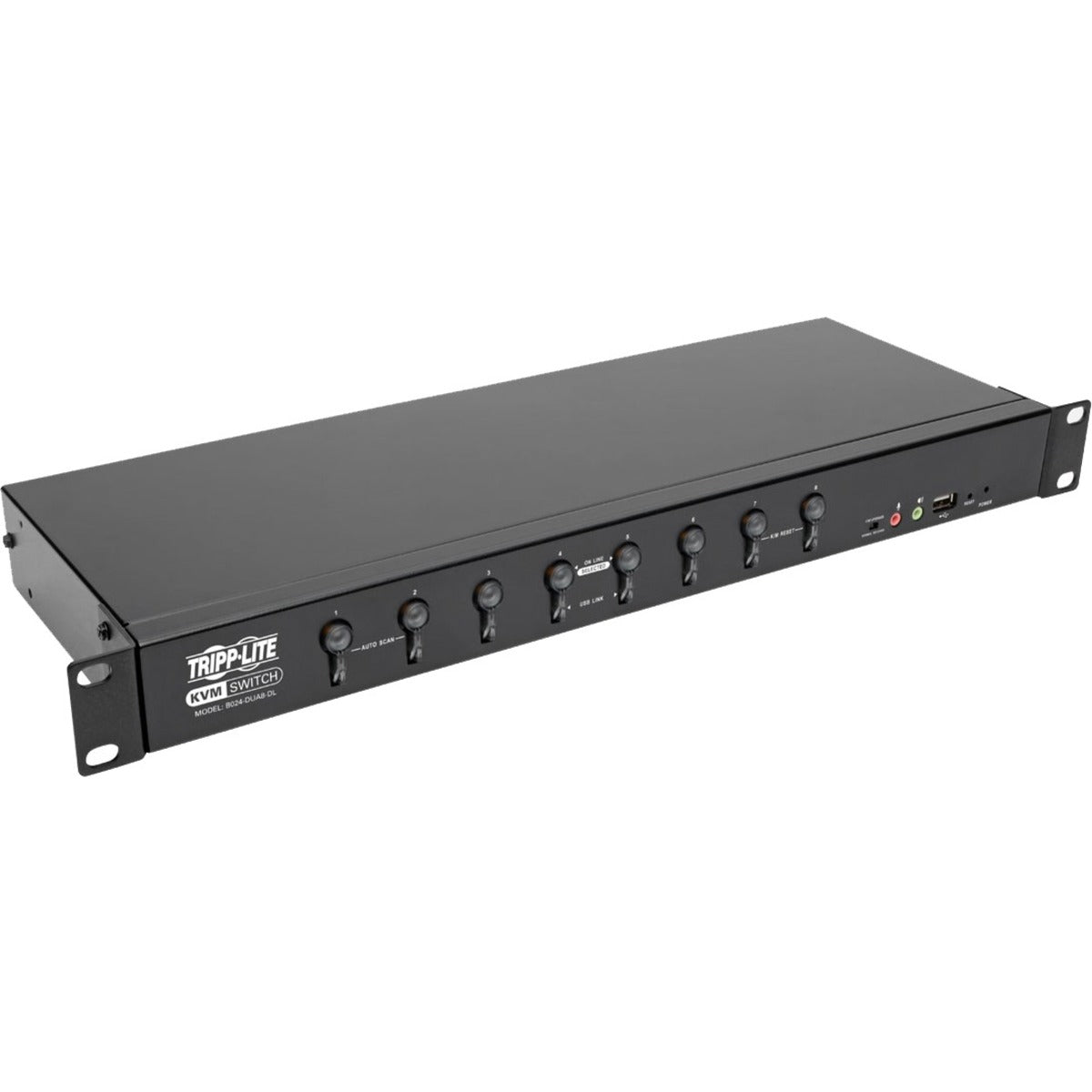 Tripp Lite B024-DUA8-DL DVI/USB 8-Port KVM Switch, 2560 x 1600 Resolution, 3 Year Warranty, TAA Compliant