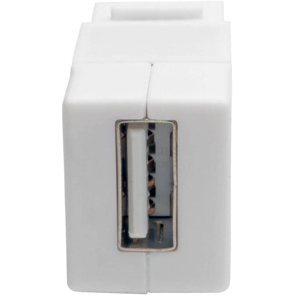 Tripp Lite U060-000-KP-WH USB 2.0 All-in-One Keystone/Panel Mount Coupler (F/F), White