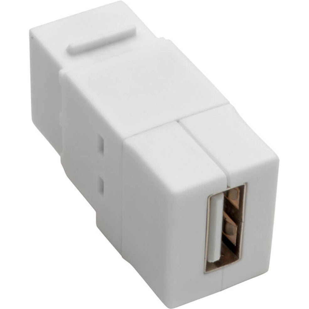 Tripp Lite U060-000-KP-WH USB 2.0 All-in-One Keystone/Panel Mount Coupler (F/F), White