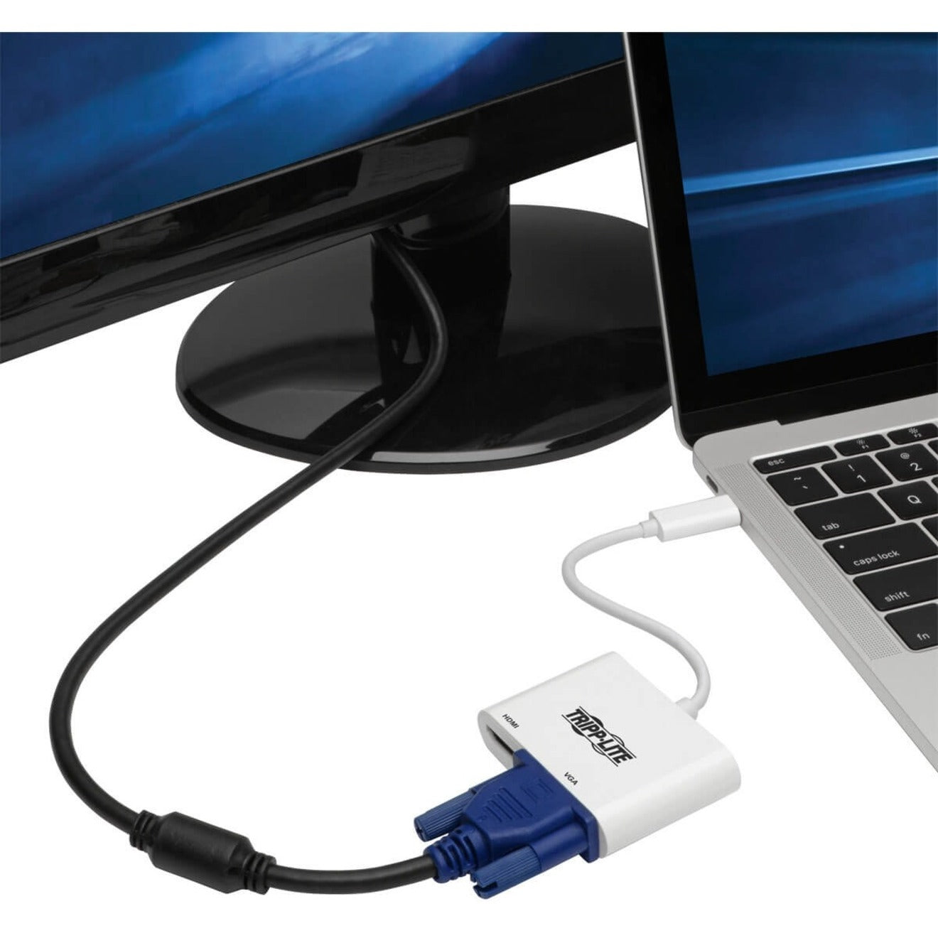 Tripp Lite U444-06N-HV4K USB-C to HDMI/VGA Adapter, USB 3.1 Gen 1, Plug and Play