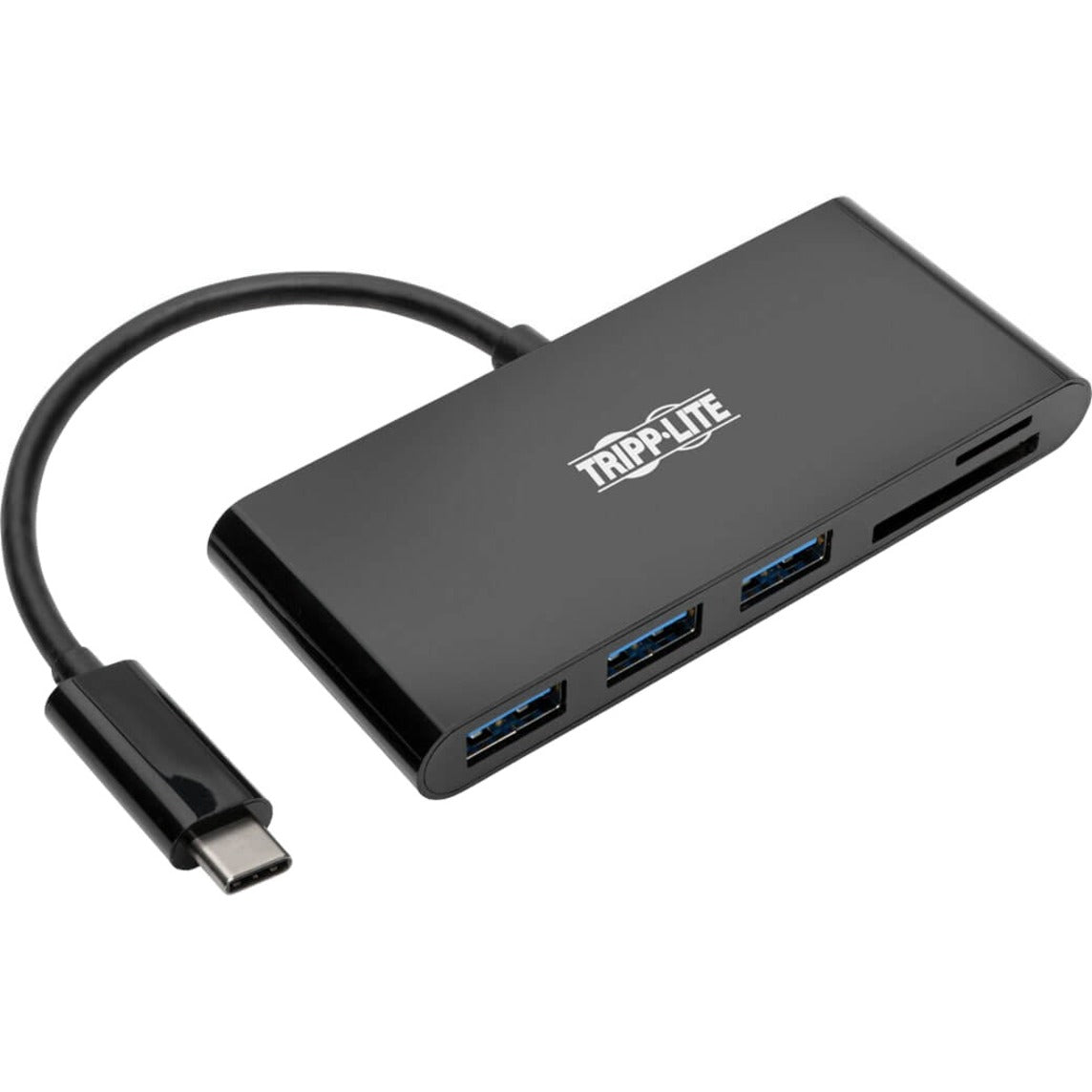 Tripp Lite U460-003-3AMB USB 3.1 Gen 1 USB-C Portable Hub/Adapter, Black, 3-Port USB Hub