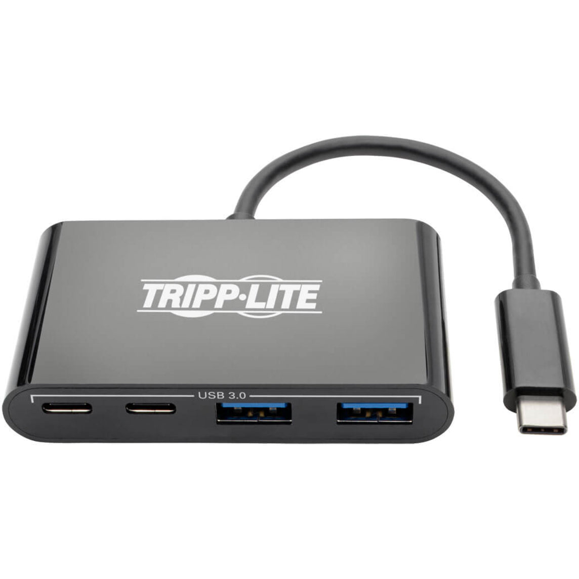 Tripp Lite U460-004-2A2CB USB 3.1 Gen 1 USB-C Portable Hub, Black, 4-Port USB Hub