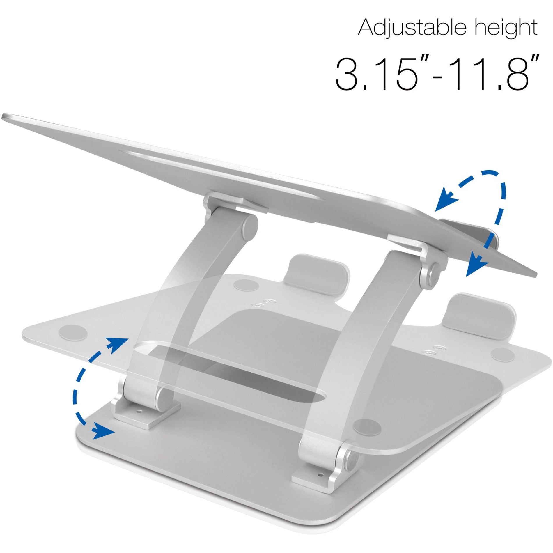 SIIG CE-MT2C12-S1 Adjustable Aluminum Laptop Stand for Macbook and PC, Ergonomic, Ventilated, Durable, Padded, Adjustable Tilt