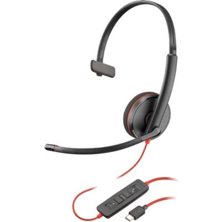 Plantronics 209748-101 Blackwire C3210 Headset, Mono Sound, Noise Cancelling, USB Type C