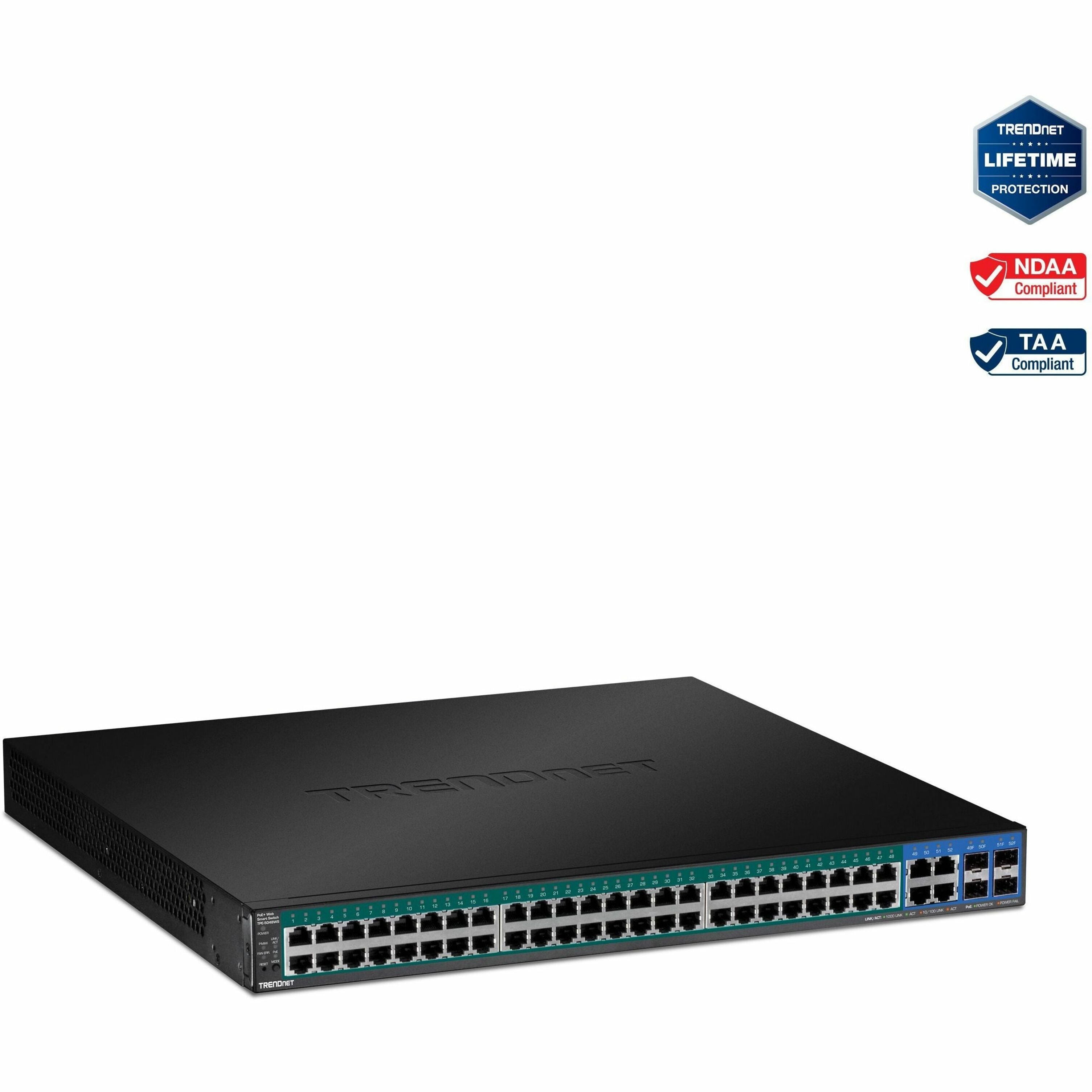 TRENDnet TPE-5048WS 52-Port Gigabit Web Smart PoE+ Switch