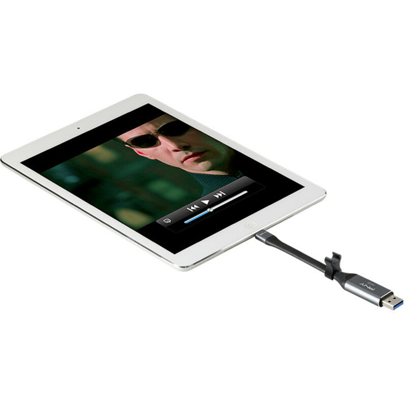 PNY P-FDI64GLA02GC-RB DUO-LINK USB 3.0 OTG Flash Drive For iPhone and iPad, 64GB Storage Capacity
