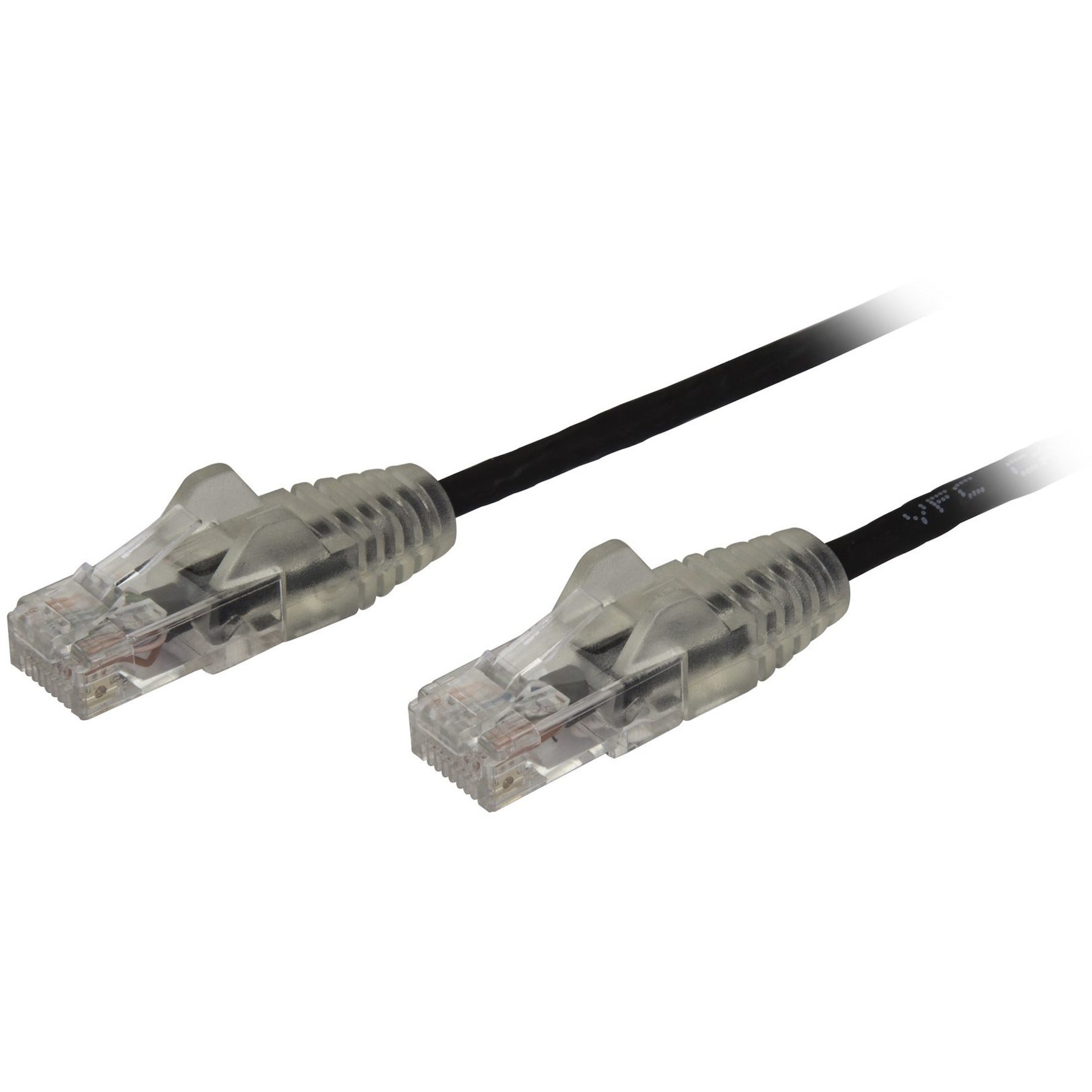 StarTech.com N6PAT6INBKS Cat.6 Patch Network Cable, 6 in Black - Slim, Snagless RJ45 Connectors, Cat6 Cable, Cat6 Patch Cable, Cat6 Network Cable