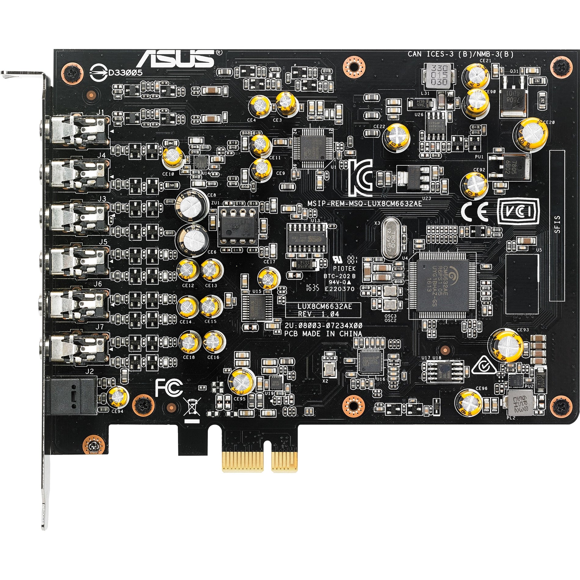 Asus XONAR AE PCIe 7.1 Gaming Audio Card, Enhanced Sound Quality for Immersive Gaming Experience