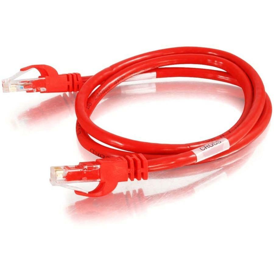 C2G 27865 25ft Cat6 Unshielded Ethernet Network Crossover Patch Cable - Red, Peer-to-Peer Connection