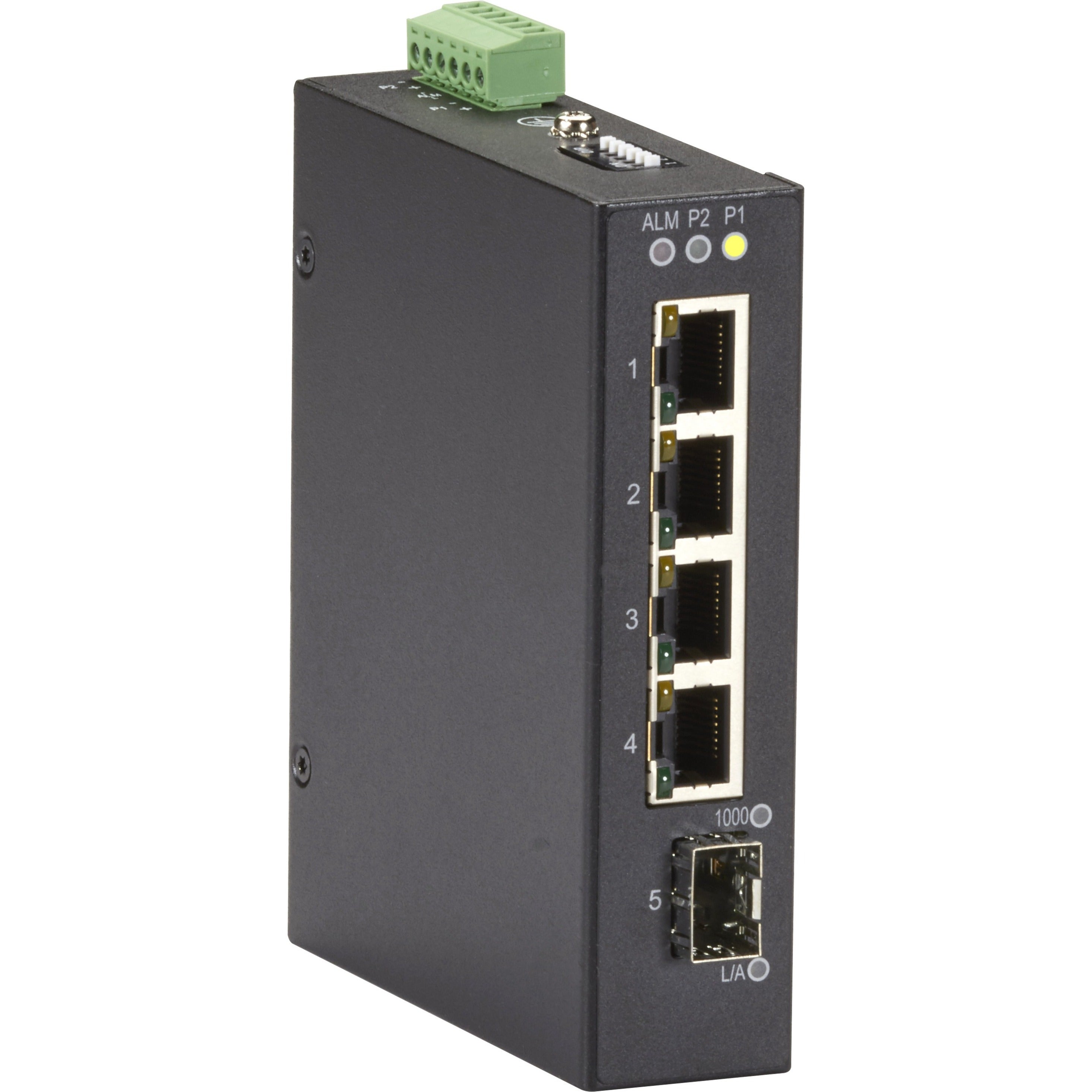 Black Box LIG401A Industrial Gigabit Ethernet Switch - Extreme Temperature, 5-Port, 10/100/1000 RJ45, 1P 100/1000 SFP IND