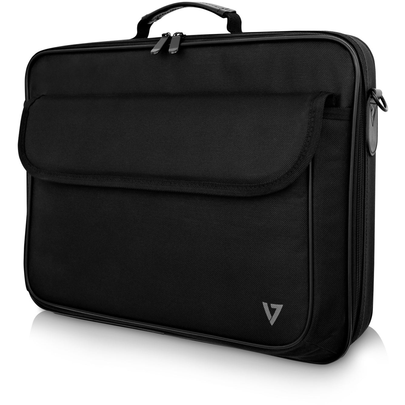 V7 CCK16-BLK-3N 16" Essential Frontloading Laptop Case, Black - Lifetime Warranty, Shoulder Strap