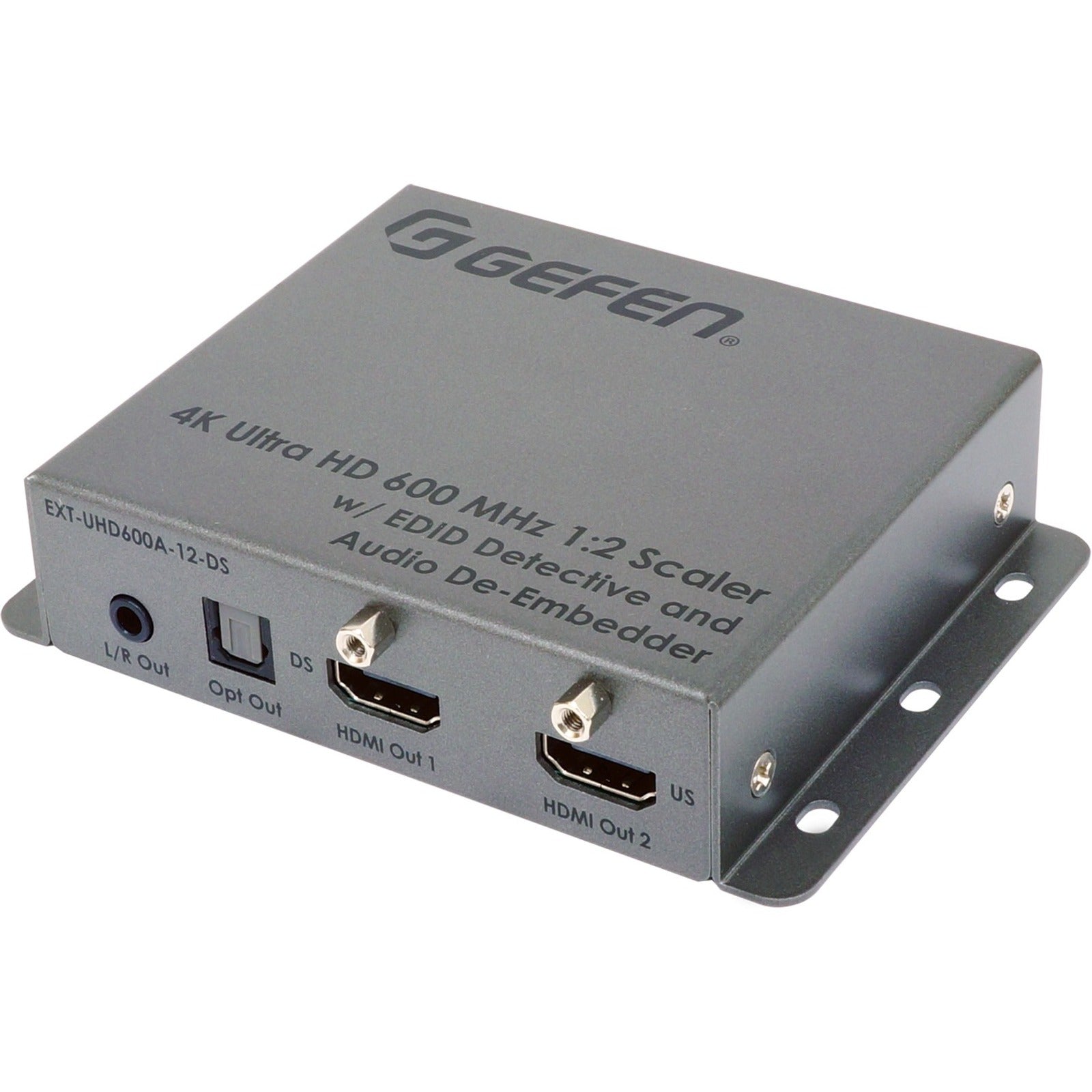 Gefen EXT-UHD600A-12-DS 4K Ultra HD 600 MHz 1:2 Scaler w/ EDID Detective and Audio De-Embedder, Video Scaling, Audio De-embedding