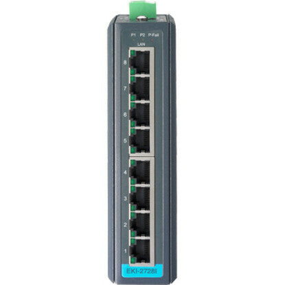 Advantech EKI-2728I-CE 8-port Industrial Unmanaged GbE Switch W/T, Gigabit Ethernet Network, DIN Rail Mountable