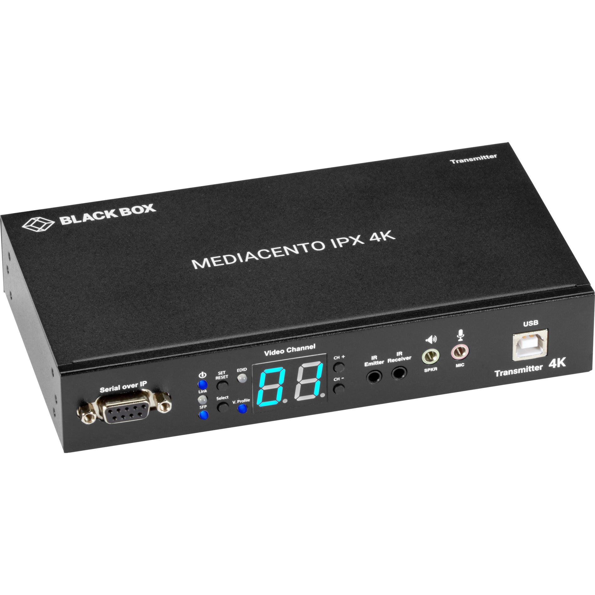Black Box VX-HDMI-4KIP-TX MediaCento IPX 4K Transmitter - HDMI, USB, Serial, IR, Audio, 4K Video, 3 Year Warranty