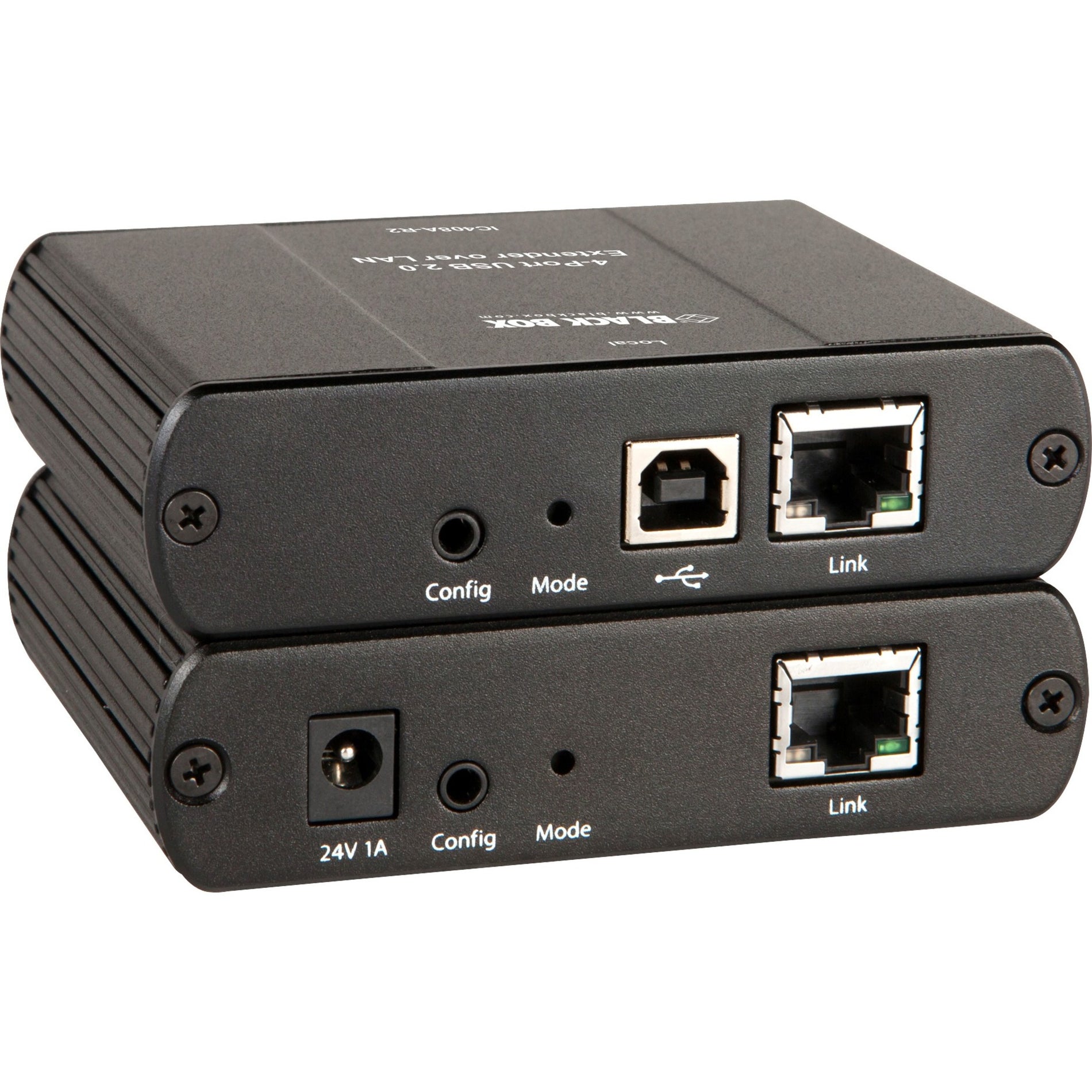 Black Box IC408A-R2 USB 2.0 Extender - CATx/LAN, 4-Port, Extend USB Signals up to 328 ft