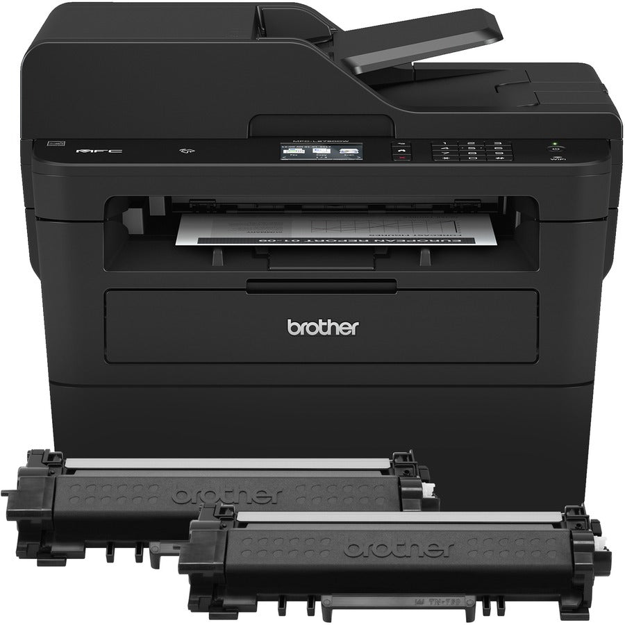 Brother MFC-L2750dwXL MFC-L2750DWXL All-in-One Compact Laser Printer, with 2 Years of Toner In-box