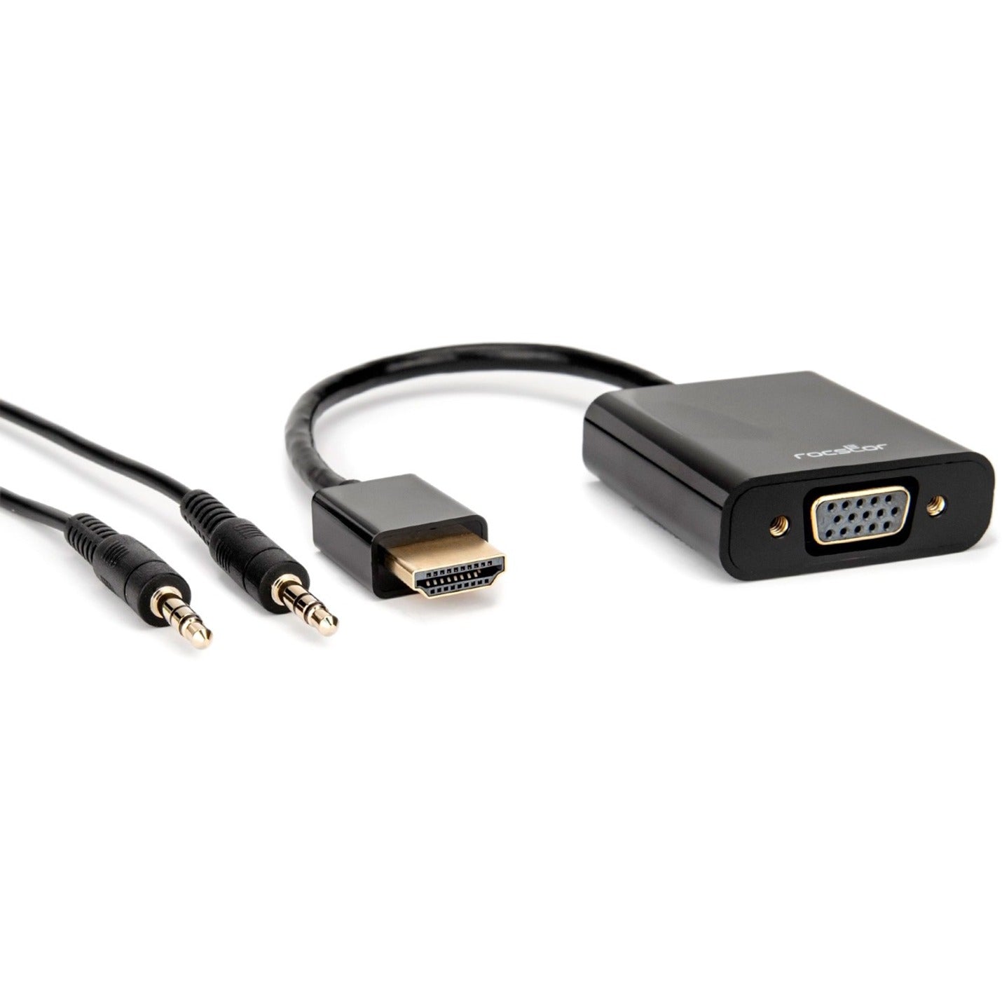 Rocstor Y10A187-B1 Premium HDMI to VGA + 3.5mm Audio Adapter, Active, 1920 x 1080 Resolution, Black